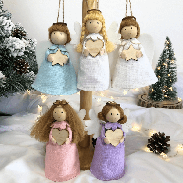 Handmade Guardian Angel Ornaments and Angel Tree Toppers