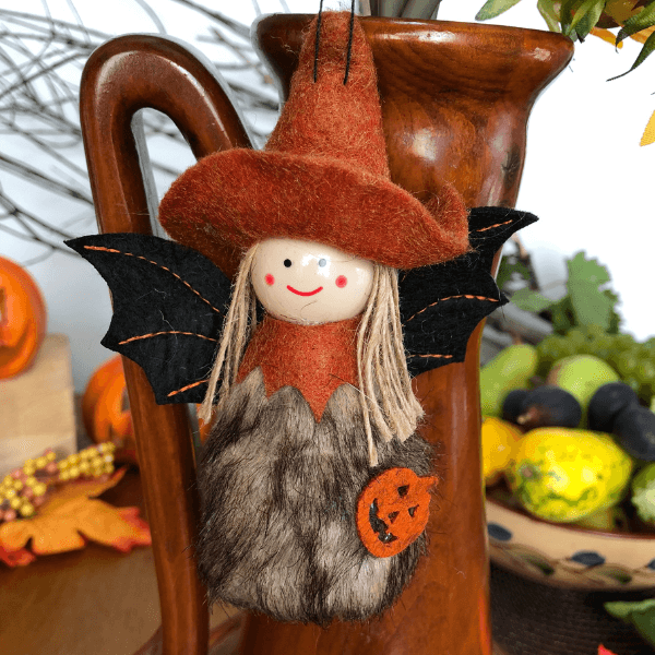 Smiling Halloween Witch Dolls