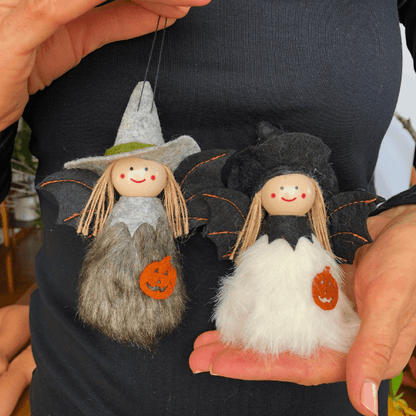 Smiling Halloween Witch Dolls