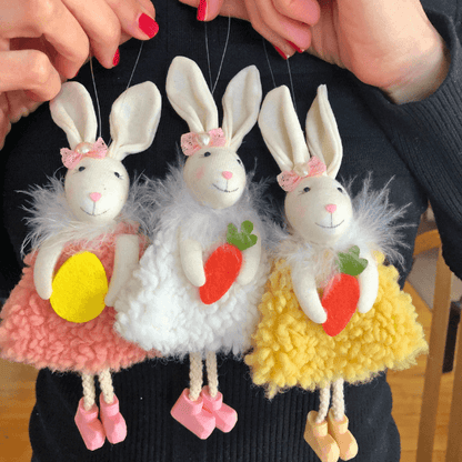 Handcrafted Easter Bunny Hanging Ornaments