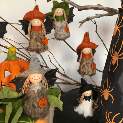 Smiling Halloween Witch Dolls