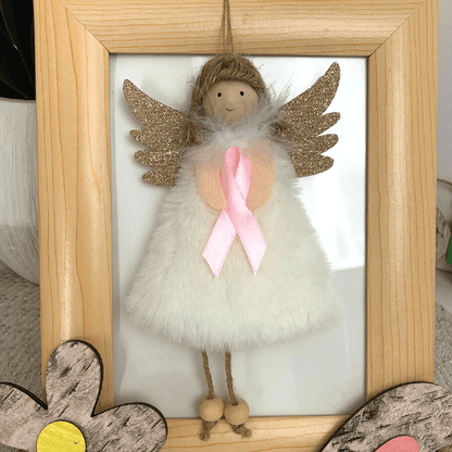 Handmade Angels With Pink Ribbon