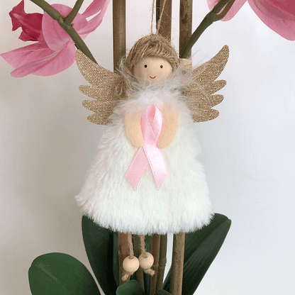 Handmade Angels With Pink Ribbon